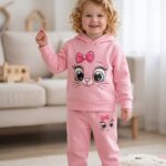 pink kids hoodie and jogger set